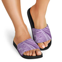 Pasifika Women's Day - Samoa Siapo Malu Tattoo Inspired Slide Sandals Lavender LT7 - Polynesian Pride
