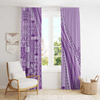 Pasifika Women's Day - Samoa Siapo Malu Tattoo Inspired Window Curtain Lavender LT7 - Polynesian Pride