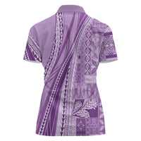 Pasifika Women's Day - Samoa Siapo Malu Tattoo Inspired Women Polo Shirt Lavender LT7 - Polynesian Pride