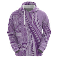 Pasifika Women's Day - Samoa Siapo Malu Tattoo Inspired Zip Hoodie Lavender LT7 - Polynesian Pride