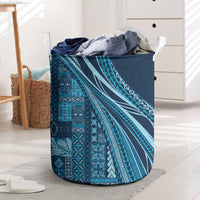 Pasifika Women's Day - Samoa Siapo Malu Tattoo Inspired Laundry Basket Navy Blue LT7 Navy Blue - Polynesian Pride