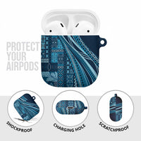 Pasifika Women's Day - Samoa Siapo Malu Tattoo Inspired AirPods Case Navy Blue LT7 - Polynesian Pride