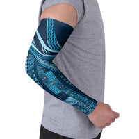 Pasifika Women's Day - Samoa Siapo Malu Tattoo Inspired Arm Sleeves Navy Blue LT7 - Polynesian Pride