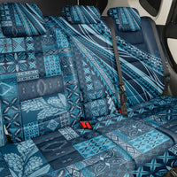 Pasifika Women's Day - Samoa Siapo Malu Tattoo Inspired Back Car Seat Cover Navy Blue LT7 - Polynesian Pride