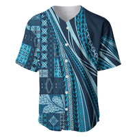 Pasifika Women's Day - Samoa Siapo Malu Tattoo Inspired Baseball Jersey Navy Blue LT7 Navy Blue - Polynesian Pride