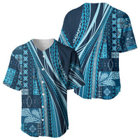 Pasifika Women's Day - Samoa Siapo Malu Tattoo Inspired Baseball Jersey Navy Blue LT7 - Polynesian Pride