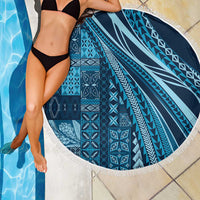 Pasifika Women's Day - Samoa Siapo Malu Tattoo Inspired Beach Blanket Navy Blue LT7 - Polynesian Pride