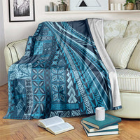 Pasifika Women's Day - Samoa Siapo Malu Tattoo Inspired Blanket Navy Blue LT7 Navy Blue - Polynesian Pride