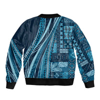 Pasifika Women's Day - Samoa Siapo Malu Tattoo Inspired Bomber Jacket Navy Blue LT7 - Polynesian Pride