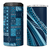 Pasifika Women's Day - Samoa Siapo Malu Tattoo Inspired 4 in 1 Can Cooler Tumbler Navy Blue LT7 One Size: 16 oz Navy Blue - Polynesian Pride