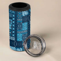 Pasifika Women's Day - Samoa Siapo Malu Tattoo Inspired 4 in 1 Can Cooler Tumbler Navy Blue LT7 - Polynesian Pride