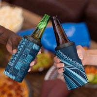 Pasifika Women's Day - Samoa Siapo Malu Tattoo Inspired 4 in 1 Can Cooler Tumbler Navy Blue LT7 - Polynesian Pride