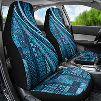 Pasifika Women's Day - Samoa Siapo Malu Tattoo Inspired Car Seat Cover Navy Blue LT7 - Polynesian Pride