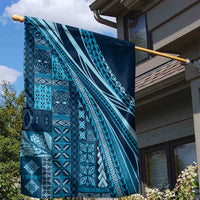 Pasifika Women's Day - Samoa Siapo Malu Tattoo Inspired Garden Flag Navy Blue LT7 - Polynesian Pride