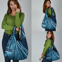 Pasifika Women's Day - Samoa Siapo Malu Tattoo Inspired Grocery Bag Navy Blue LT7 - Polynesian Pride