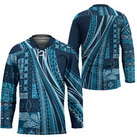 Pasifika Women's Day - Samoa Siapo Malu Tattoo Inspired Hockey Jersey Navy Blue LT7 - Polynesian Pride