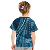 Pasifika Women's Day - Samoa Siapo Malu Tattoo Inspired Kid T Shirt Navy Blue LT7 - Polynesian Pride