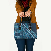 Pasifika Women's Day - Samoa Siapo Malu Tattoo Inspired Leather Bag Navy Blue LT7 - Polynesian Pride