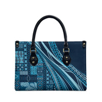 Pasifika Women's Day - Samoa Siapo Malu Tattoo Inspired Leather Bag Navy Blue LT7 - Polynesian Pride
