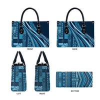 Pasifika Women's Day - Samoa Siapo Malu Tattoo Inspired Leather Bag Navy Blue LT7 - Polynesian Pride