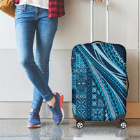 Pasifika Women's Day - Samoa Siapo Malu Tattoo Inspired Luggage Cover Navy Blue LT7 - Polynesian Pride