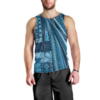 Pasifika Women's Day - Samoa Siapo Malu Tattoo Inspired Men Tank Top Navy Blue LT7 - Polynesian Pride