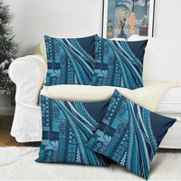 Pasifika Women's Day - Samoa Siapo Malu Tattoo Inspired Pillow Cover Navy Blue LT7 - Polynesian Pride