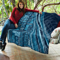 Pasifika Women's Day - Samoa Siapo Malu Tattoo Inspired Quilt Navy Blue LT7 - Polynesian Pride