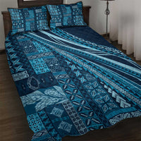 Pasifika Women's Day - Samoa Siapo Malu Tattoo Inspired Quilt Bed Set Navy Blue LT7 Navy Blue - Polynesian Pride