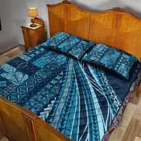 Pasifika Women's Day - Samoa Siapo Malu Tattoo Inspired Quilt Bed Set Navy Blue LT7 - Polynesian Pride