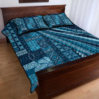 Pasifika Women's Day - Samoa Siapo Malu Tattoo Inspired Quilt Bed Set Navy Blue LT7 - Polynesian Pride