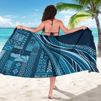 Pasifika Women's Day - Samoa Siapo Malu Tattoo Inspired Sarong Navy Blue LT7 - Polynesian Pride