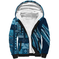 Pasifika Women's Day - Samoa Siapo Malu Tattoo Inspired Sherpa Hoodie Navy Blue LT7 Unisex Navy Blue - Polynesian Pride