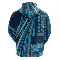Pasifika Women's Day - Samoa Siapo Malu Tattoo Inspired Zip Hoodie Navy Blue LT7 - Polynesian Pride