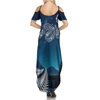 New Zealand Matariki Summer Maxi Dress Starry Night Style LT7 - Polynesian Pride