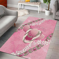 Hawaii Maui Island Flowers Lei Area Rug Lokelani Rose Pink LT7 - Polynesian Pride