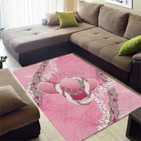 Hawaii Maui Island Flowers Lei Area Rug Lokelani Rose Pink LT7 - Polynesian Pride
