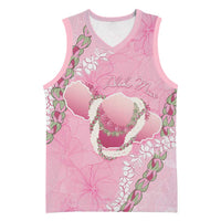 Hawaii Maui Island Flowers Lei Basketball Jersey Lokelani Rose Pink LT7 Unisex Pink - Polynesian Pride