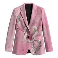 Hawaii Maui Island Flowers Lei Blazer Lokelani Rose Pink LT7 Unisex Pink - Polynesian Pride