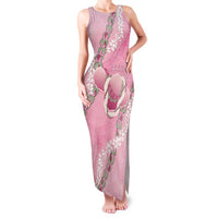 Hawaii Maui Island Flowers Lei Family Matching Tank Maxi Dress and Hawaiian Shirt Lokelani Rose Pink