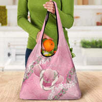 Hawaii Maui Island Flowers Lei Grocery Bag Lokelani Rose Pink LT7 - Polynesian Pride