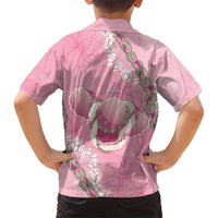 Hawaii Maui Island Flowers Lei Kid Hawaiian Shirt Lokelani Rose Pink LT7 - Polynesian Pride