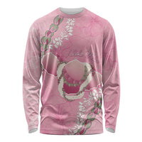Hawaii Maui Island Flowers Lei Long Sleeve Shirt Lokelani Rose Pink LT7 Unisex Pink - Polynesian Pride