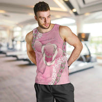 Hawaii Maui Island Flowers Lei Men Tank Top Lokelani Rose Pink LT7 Pink - Polynesian Pride
