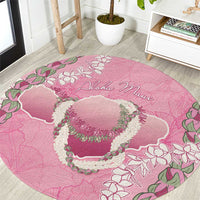 Hawaii Maui Island Flowers Lei Round Carpet Lokelani Rose Pink LT7 Pink - Polynesian Pride