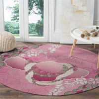 Hawaii Maui Island Flowers Lei Round Carpet Lokelani Rose Pink LT7 - Polynesian Pride