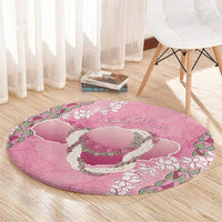 Hawaii Maui Island Flowers Lei Round Carpet Lokelani Rose Pink LT7 - Polynesian Pride