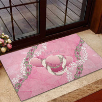Hawaii Maui Island Flowers Lei Rubber Doormat Lokelani Rose Pink LT7 - Polynesian Pride