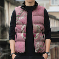 Hawaii Maui Island Flowers Lei Sleeveless Puffer Jacket Lokelani Rose Pink LT7 - Polynesian Pride