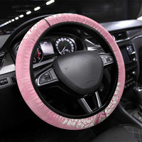 Hawaii Maui Island Flowers Lei Steering Wheel Cover Lokelani Rose Pink LT7 Universal Fit Pink - Polynesian Pride